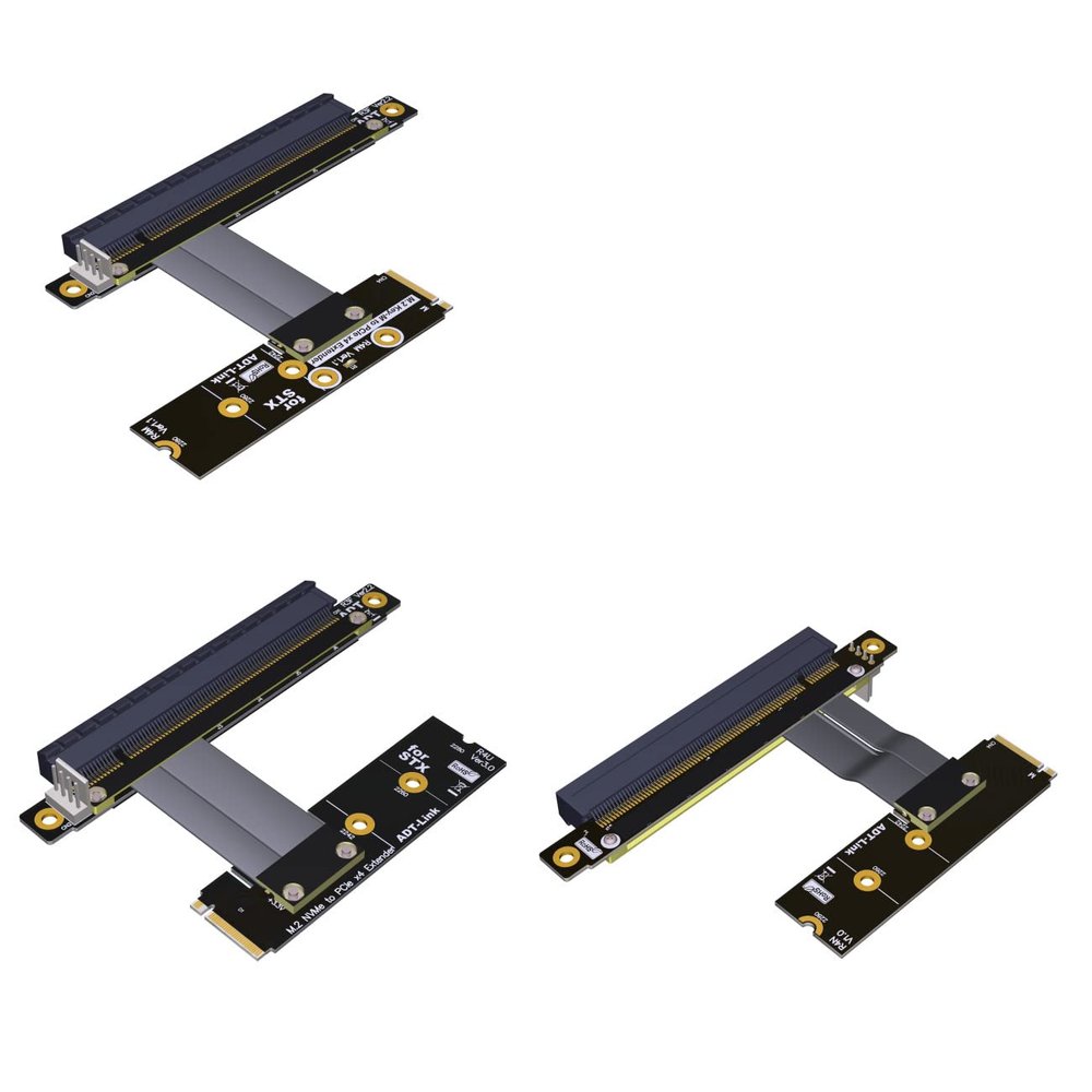 ADT-Link M.2 NVMe to PCI-Express x16 Cable M2 NGFF NVMe Converter to PCIE X16 Graphics Card Built-in Adapter M.2 Mkey Extension Card Pci-e 16x Flexible Flat Cable (50cm, R43NL)