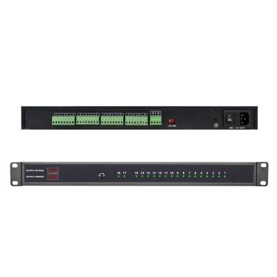 1U 12V 20A 18-Channel Rack Mount Power Supply  12V 3-5A Distributed DC Output with Reset Fuse, 4 ft Replaceable AC Cord. Ideal for Security Cameras, DVRs, CCTV Systems, by UltraPoE