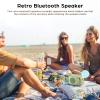 Anliato Retro Bluetooth Speaker, JS-6414, Vintage Portable Wireless Bluetooth 5.0 Speaker with TF Card U Disk AUX, Green view 2