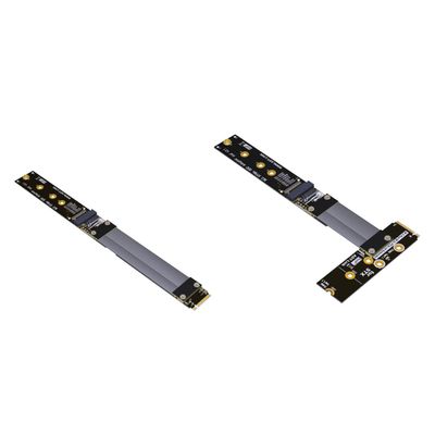 ADT-Link M.2 NVMe SSD Extension Cable Extender PCIe3.0 x4 Full Speed NVMe M-Key STX Extender Turning 90 Degrees Right Angled (20cm, R44UF)