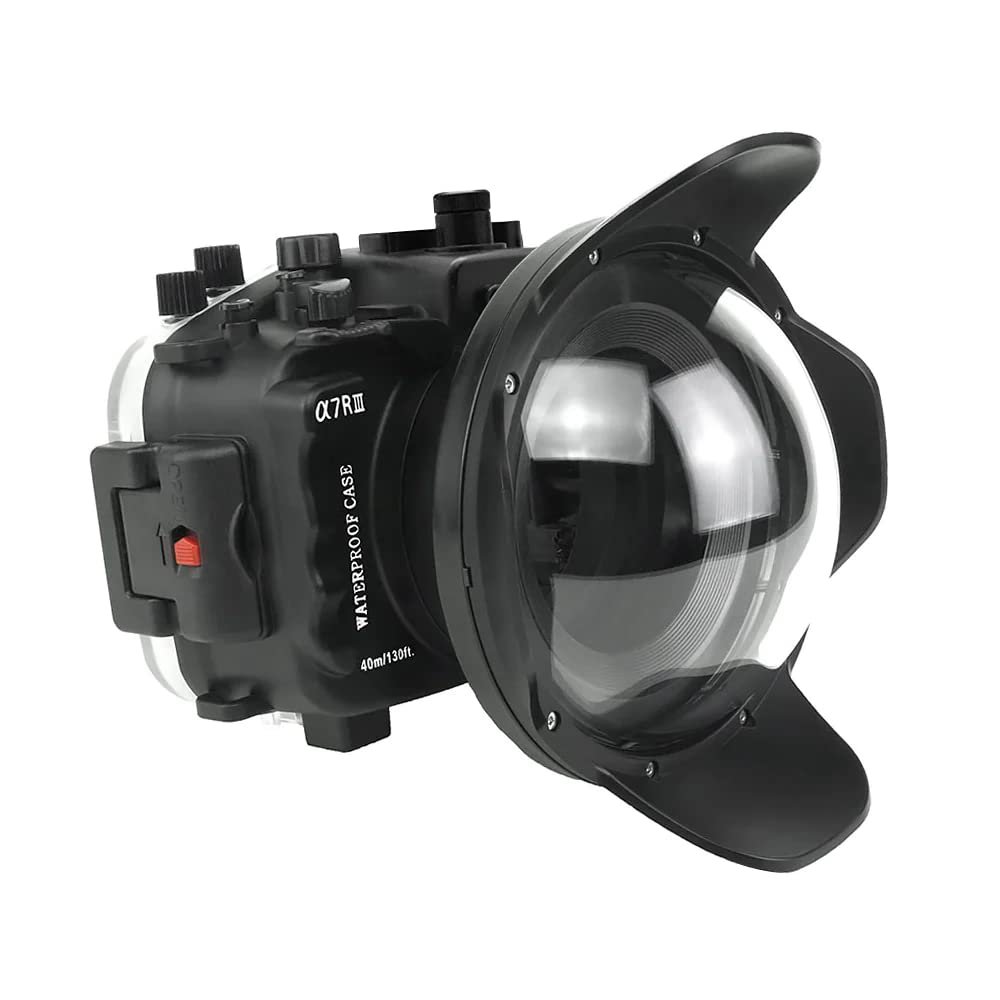 Sea frogs for Sony A7R III V.3 Series FE12-24mm f4g UW Camera housing kit with 6" Dome Port V.10 (and Standard Port) Zoom Rings for FE12-24 F4 and FE16-35 F4.Black