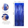 Crosize 3 Pack 3.3 x 9.9 ft Dark Blue Foil Fringe Backdrop Curtain, Streamer Backdrop Curtains, Streamers Birthday Party Decorations, Blue Tinsel Curtain for Parties, Galentines Decor, Baby Shower view 2