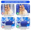 Crosize 3 Pack 3.3 x 9.9 ft Dark Blue Foil Fringe Backdrop Curtain, Streamer Backdrop Curtains, Streamers Birthday Party Decorations, Blue Tinsel Curtain for Parties, Galentines Decor, Baby Shower view 3