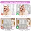 Crosize 2 Pack 3.3 x 9.9 ft Silver Foil Fringe Backdrop Curtain, Streamer Backdrop Curtains, Streamers Birthday Party Decorations, Tinsel Curtain for Parties, Photo Booth Backdrops, Party Dcor view 3