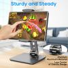 ROADOM Tablet Stand, Adjustable 360 Swivel Bracket, 180 Tiltable Clamp,Foldable Tablet Holder for 4.7-17.3'' iPhone/iPad/Tablet/Portable Monitor, Aluminum Alloy, Black view 2