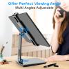 ROADOM Tablet Stand, Adjustable 360 Swivel Bracket, 180 Tiltable Clamp,Foldable Tablet Holder for 4.7-17.3'' iPhone/iPad/Tablet/Portable Monitor, Aluminum Alloy, Black view 4