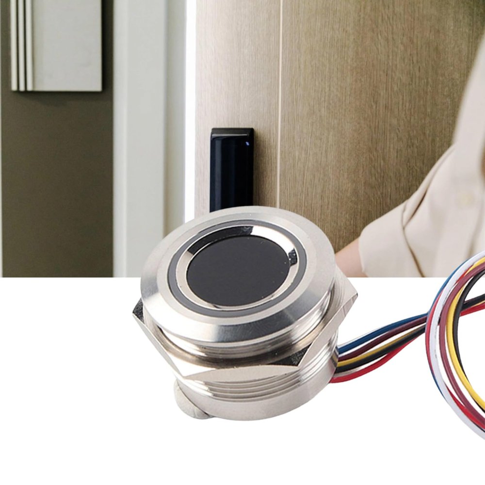 Fingerprint Identification Module, R503 Circular Capacitive Fingerprint Identification Module with 2-Color Indicator Light for Access Control/Help Desk/Security Box