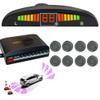 Riloer Car Reverse Parking Radar System 8 Reversing Sensors Kit with Front and Rear Alarm Buzzer Reminder LED Display Safe Driving Gray Car Parking Sensor (Gray) view 1