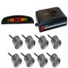 Riloer Car Reverse Parking Radar System 8 Reversing Sensors Kit with Front and Rear Alarm Buzzer Reminder LED Display Safe Driving Gray Car Parking Sensor (Gray) view 2