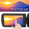 Dpofirs 4K Video Camera, 48MP 18x Digital Zoom Rotatable Video Camera with, 56MP, Portable Vlogging Camcorder for Travel Wedding view 3