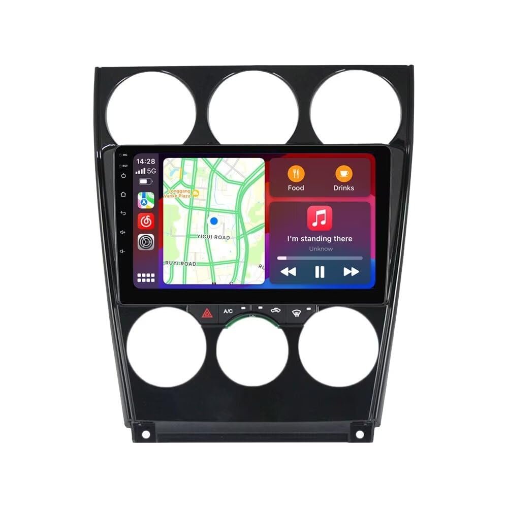 5GWiFi Upgrade Car Stereo Radio for Mazda 6 2004-2015 - Biorunn 8-Core Wireless Carplay Android Auto GPS Navigation - 2GB+32GB 9 inch Touchscreen Blue-Tooth RDS FM AM DSP