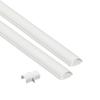 D-Line 31.4in TV Cord Hider, Patented Half Round Cable Cover, Hide Wall Mount TV Wires, Hinged One-Piece Cable Concealer, Adhesive, Decorative Raceway - 2X 0.78in W x 0.39in H x 15.7in L - White view 1