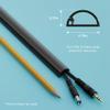 D-Line 31.4in TV Cord Hider, Patented Half Round Cable Cover, Hide Wall Mount TV Wires, Hinged One-Piece Cable Concealer, Adhesive, Decorative Raceway - 2X 0.78in W x 0.39in H x 15.7in L - Black view 3
