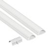 D-Line 31.4in TV Cord Hider, Patented Half Round Cable Cover, Hide Wall Mount TV Wires, Hinged One-Piece Cable Concealer, Adhesive, Decorative Raceway - 2X 1.18in W x 0.59in H x 15.7in L - White view 1