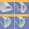 D-Line 31.4in TV Cord Hider, Patented Half Round Cable Cover, Hide Wall Mount TV Wires, Hinged One-Piece Cable Concealer, Adhesive, Decorative Raceway - 2X 1.18in W x 0.59in H x 15.7in L - White view 2