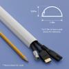 D-Line 31.4in TV Cord Hider, Patented Half Round Cable Cover, Hide Wall Mount TV Wires, Hinged One-Piece Cable Concealer, Adhesive, Decorative Raceway - 2X 1.18in W x 0.59in H x 15.7in L - White view 3