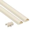 D-Line 31.4in TV Cord Hider, Patented Half Round Cable Cover, Hide Wall Mount TV Wires, Hinged One-Piece Cable Concealer, Adhesive, Decorative Raceway - 2X 1.18in W x 0.59in H x 15.7in L - Beige view 1
