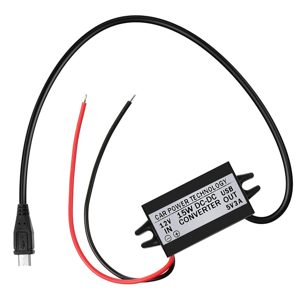 12V to 5V 3A Micro USB Power Adapter DC-DC Buck Converter Module
