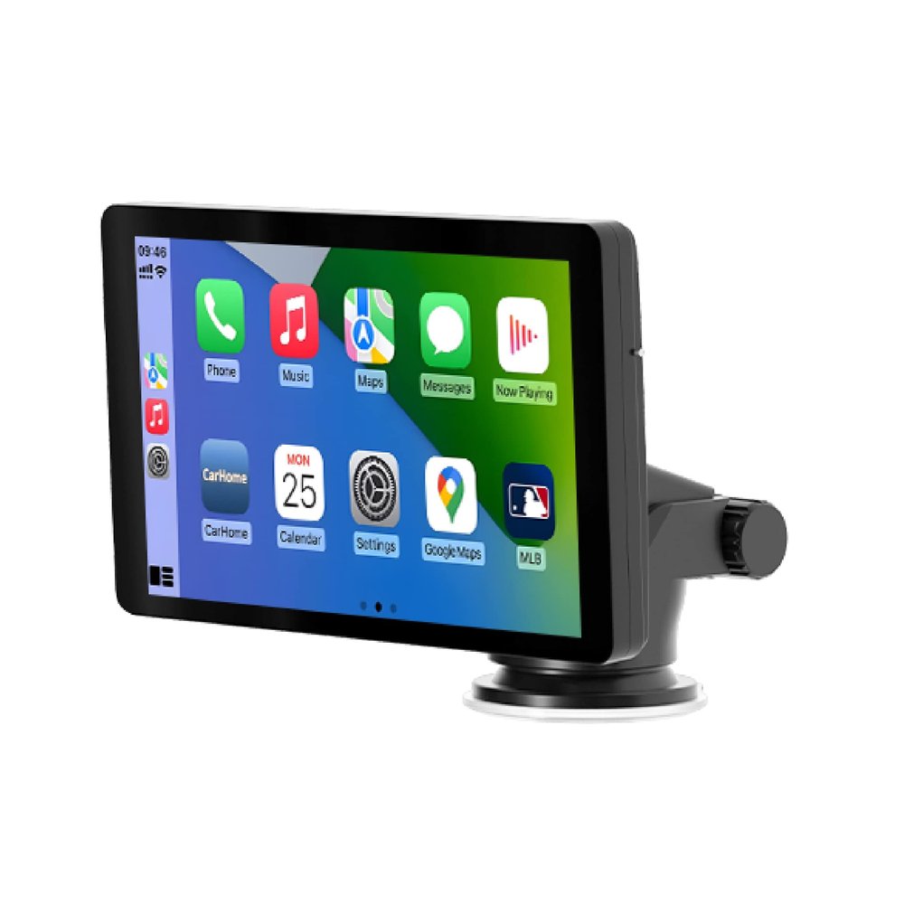 Car and Driver INTELLIDASH 7" HD Touchscreen  Portable Apple CarPlay Wireless Android Auto Screen for Car, Bluetooth Stereo, Backup Camera Support, Mirror Link, GPS Navigation, Siri, Google, SiriusXM