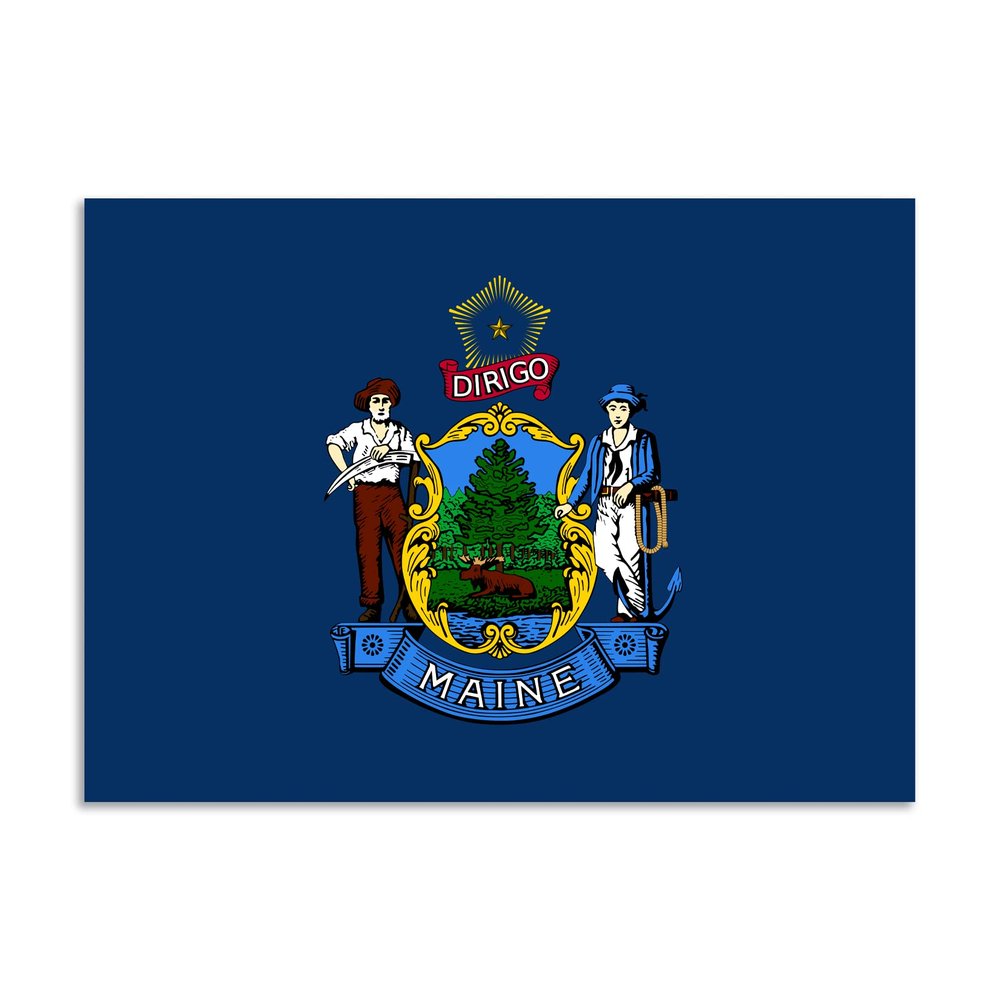 Flag of Maine Sticker Decal Notebook Car Laptop 5.5"x4" (Color)