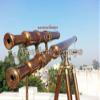 39" Antique Navy Brass Marine Double Barrel Telescope W/Vintage Wooden Tripod by Blackperlcrafts view 3