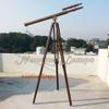 39" Antique Navy Brass Marine Double Barrel Telescope W/Vintage Wooden Tripod by Blackperlcrafts view 4