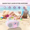 SingingWood GC01 Macarons Series Portable CD Player Boombox with FM, Bluetooth, USB Stereo Radio Kids CD Player LCD Display, Front Aux-in Port Headphone Jack, Supported AC or Battery Powered -Rose view 2