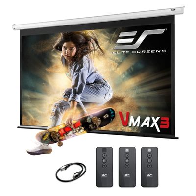 Elite Screens VMAX 3, 150-INCH 16:9, Electric Projector Screen Home Theater Gaming, VMAX150XWH3