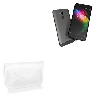 BoxWave Case Compatible with Sharp Pi - Elite Leather Messenger Pouch, Synthetic Leather Cover Case Envelope Design - Ivory White