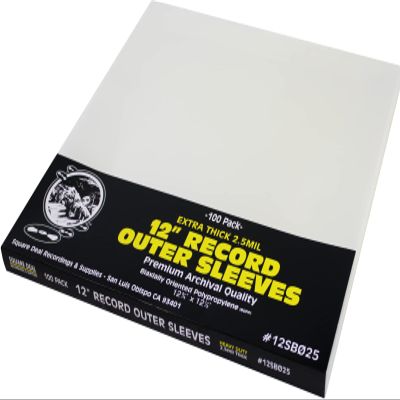 12" LP Record Outer Sleeves Premium 2.5mil Thick Archival Quality, Super Clear - 12SB025 (100)