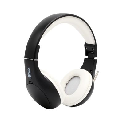 THINGS AUDIO Portable Personal FM Radio Headphones Pull-Out Antenna for Great Reception, Walking, Jogging, Relaxing, School, Talk Radio - Powered by 2AA Batteries (Not Included) (Black & White)