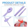 MECCANIXITY 15 Pack Silicone Cable Ties 7 Inch Reusable Zip Ties Silicone Twist Ties for Home Office Kitchen Organizer Food Bag Cord Key Management (Lavender) view 4