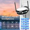 Reidubo WIFI Security Camera Outdoor, PoE Camera with Dual-Lens 180 Ultra-Wide View, 4MP Color Night Vision, 2-Way Audio, IP66 Waterproof, Sound & Light Alarm, Compatible with Alexa & Google Home view 3