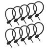 MECCANIXITY 15 Pack Silicone Cable Ties 8.5 Inch Reusable Zip Ties Silicone Twist Ties for Home Office Kitchen Organizer Food Bag Cord Key Management (Black) view 1