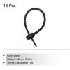 MECCANIXITY 15 Pack Silicone Cable Ties 8.5 Inch Reusable Zip Ties Silicone Twist Ties for Home Office Kitchen Organizer Food Bag Cord Key Management (Black) view 3