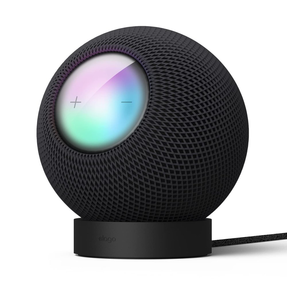 elago Stand Compatible with HomePod Mini - Proper EQ, Easier to Control with Better Indicator Visibility, Stable Mount, Anti-Slip Silicone Stand (Black)