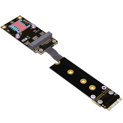 ADT-Link M.2 Key-M NVMe to Mini pcie Turn 180 Degree Splint Vertical Extension Cable Length Customized 3/5 /10/15 /20/30 /50 / 100cm (30cm, R46SF(Gen3))