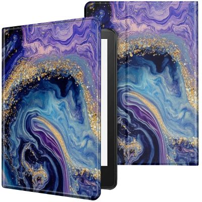 CGFGHHUY for Kindle Paperwhite Case 6 inch 10th Generation 2018 Lightweight Protective PU Leather Smart Stand Cover with Auto Wake Sleep Case for Kindle Paperwhite E-Reader - Purple Blue Marble