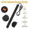 12 Outlet Long Power Strip Surge Protector with 2100 Joules, 6FT Power Cord, Wide Spaced Outlet Power Bar, Overload Protection Switch, Industrial Heavy Duty for Work Bench, Shop, Garage (Black) view 3