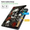CGFGHHUY Case for All-New Kindle 11th Generation 6 inch 2022 Release Lightweight Protective PU Leather Smart Stand Cover with Auto Wake Sleep Case for Kindle 2022 11th Gen E-Reader - Red Roses Skull view 3