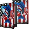 CGFGHHUY Case for 6.8 inch Kindle Paperwhite 11th Generation 2021/Kindle Paperwhite Signature Edition Lightweight Protective PU Leather Smart Stand Cover with Auto Wake Sleep - American Flag & Fish view 1