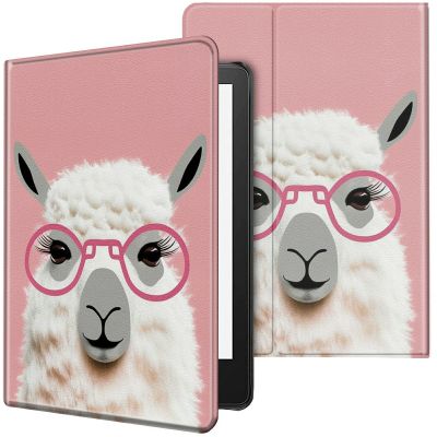 CGFGHHUY Case for 6.8 inch Kindle Paperwhite 11th Generation 2021/Kindle Paperwhite Signature Edition Lightweight Protective PU Leather Smart Stand Cover with Auto Wake Sleep - Cute Alpaca