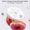 i-Donut Extension Cord 15FT, NTONPOWER Long Extension Cord with 3 USB Ports(1 USB C), 3 Outlets, Flat Plug Switch, Travel Power Strip for Home, Office, Dresser, Dorm Room, White view 3