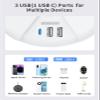 i-Donut Extension Cord 15FT, NTONPOWER Long Extension Cord with 3 USB Ports(1 USB C), 3 Outlets, Flat Plug Switch, Travel Power Strip for Home, Office, Dresser, Dorm Room, White view 4