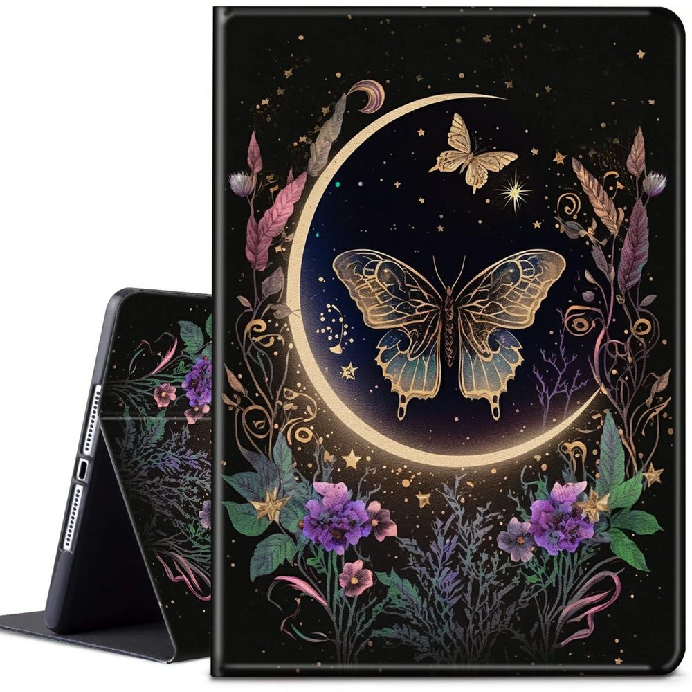 CGFGHHUY for Kindle Fire HD 8 Tablet Case 7th/8th Generation 8 inch 2017/2018 Release Lightweight Protective PU Leather Smart Stand Cover with Auto Wake Sleep - Flowers Plants Butterflies