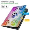 CGFGHHUY for All-New Kindle Fire 7 Tablet Case 12th Generation 2022 Release 7 inch Lightweight Protective PU Leather Smart Stand Cover with Auto Wake Sleep - Watercolor Dog Paws view 3