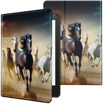 CGFGHHUY for Kindle Paperwhite Case 6 inch 10th Generation 2018 Lightweight Protective PU Leather Smart Stand Cover with Auto Wake Sleep Case for Kindle Paperwhite E-Reader - Running Horses