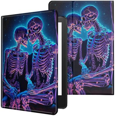 CGFGHHUY Case for 6.8 inch Kindle Paperwhite 11th Generation 2021/Kindle Paperwhite Signature Edition Lightweight Protective PU Leather Smart Stand Cover with Auto Wake Sleep - Skull Love