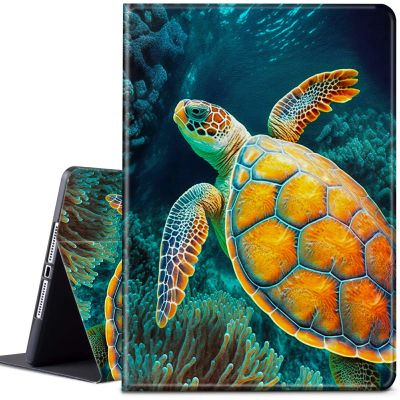 CGFGHHUY Case for All-New Kindle Fire HD 10 & 10 Plus Tablet 11th Generation 2021 Release 10.1 inch Lightweight Protective PU Leather Smart Stand Cover with Auto Wake Sleep - Cute Baby Turtle