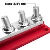 GMURA Bus Bar Terminal Block 12-48V 600A Max, 4 M10 Studs (3/8") High Current Copper Busbar Terminal Block with Waterproof Cover, Marine Heavy Duty Bus Bar Power Distribution Block, Red view 3